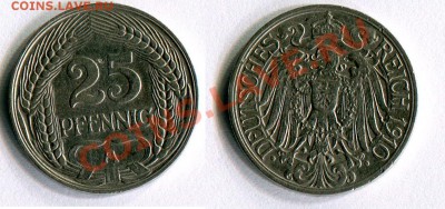 25 пфенингов 1910 Германия до 09.02.2013 22.00 по Москве - 25-пфенингов-1910