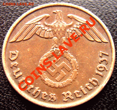 Германия (3 Рейх)_2 рейхспфеннига 1937(D); до 6.02_22.06мск - 4436