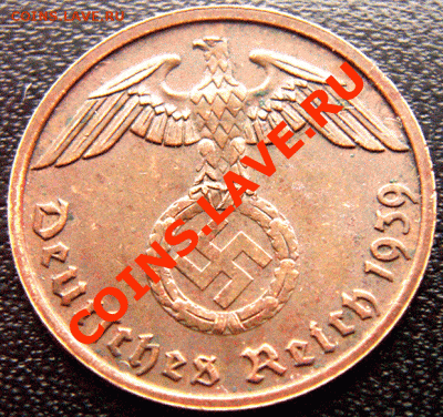 Германия (3 Рейх)_2 рейхспфеннига 1939(В); до 6.02_22.09мск - 4438