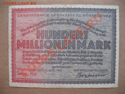 1923 Дюссельдорф, 100 млн. М, до 12.02 в 21-00 мск - 100 млн дюсс.JPG