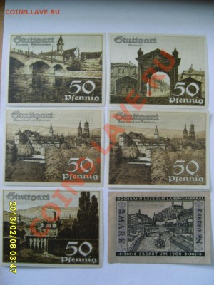 нотгельды Германии 5 * 50 пф-в Штуттгард+2 марки Берлин! - S6000069.JPG