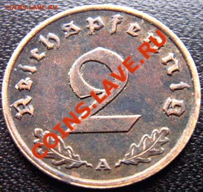 Германия (3 Рейх)_2 рейхспфеннига 1940(А); до 7.02_22.09мск - 4465