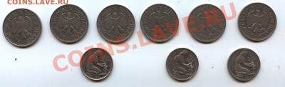 Германия (ФРГ): 6 марок и 3 половинки разные года и дворы - герм