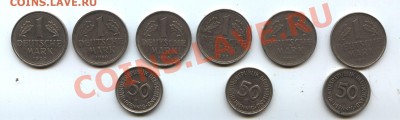 Германия (ФРГ): 6 марок и 3 половинки разные года и дворы - герм2