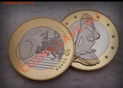 Сувенирная монета 6 SEX EUROS в капсуле - New-style-Sex-Euro-coin-1pieces-lot