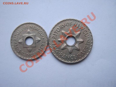 3 и 6 пенсов Новая Гвинея 1935г. (колония Англии). - 999 066