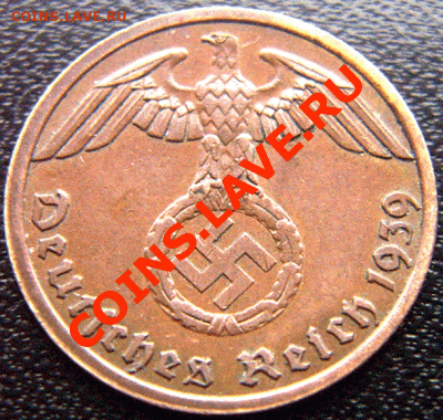 Германия (3 Рейх)_1 рейхспфенниг 1939(А); до 8.02_22.06мск - 4478