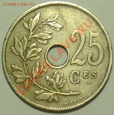 БЕЛЬГИЯ - 25 сентимов 1929 - до 15 февраля - 253