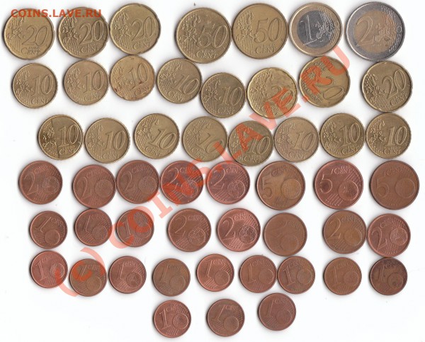 Евро центы в сумме 7 евро всего 51 монета до 13.11 22.00 Мск - IMG_0001