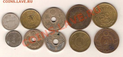10 хороших монет Монет старой Японии до 1950 года! лот 4 - япония5