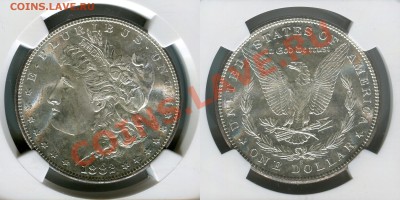 монеты США (вроде как небольшой каталог всех монет США) - 1$ 1882-S NGC MS64