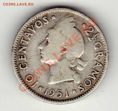 Ag ДОМИНИКАНСКАЯ Р-КА 10 СЕНТАВО 1951 ДО 21.02 В 22Ч (4378) - img143