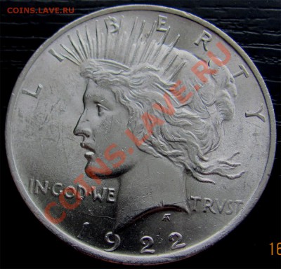 W71 Ag Peace Dollar 1922 UNC (MS-62) до 22.02 в 22°° - W71 Peace Dollar 1922 UNC_1