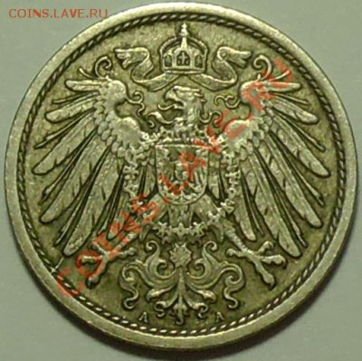 ГЕРМАНСКАЯ ИМПЕРИЯ - 10 фенигов 1914 А - до 22 февраля - 618