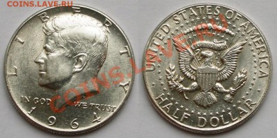 СЕРЕБРО-ЕВРОПА и другие СТРАНЫ-Много разного - США 50 цент 1964