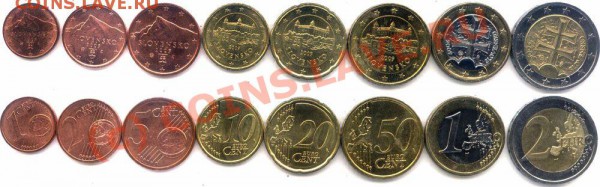 Словакия. Набор монет евро 2009 г. 1-й год. 8 шт. - sl1