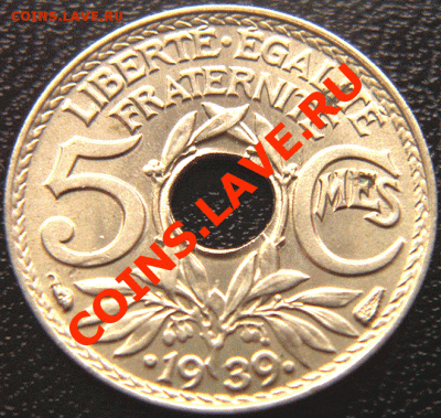 Франция_5 сантимов 1939; окончание 18 февраля в 22.03мск - 4558