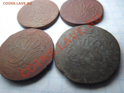 Копейки Елизаветы  4 шт. 1758-1761 - Изображение 3442