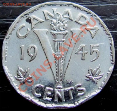 W81 Канада 5¢ 1945 Victory Nickel до 25.02 в 22°° - W81 5C 1945_1