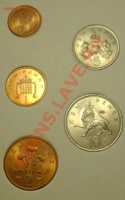 ВЕЛИКОБРИТАНИЯ - Набор 5 монет 1968-1971 - до 25 февраля - 928