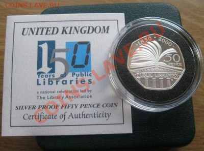 Великобритания: Ag-925 50 пенсов 2000 РЕДКАЯ! до 25.02 22- - 50 пенсов 2000-1