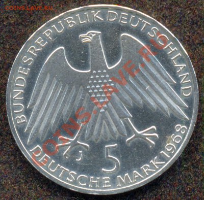 ФРГ,5марок,1968,до26.02.2013 г. 22.00 по Москве - 21 а