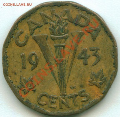 W92 Канада 5¢ 1943 Victory до 27.02 в 22°° - W92 5c 1943_2