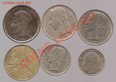 6 монеты Бельгии -без повторов до 24.02 в 22.00 по мск - фото 001