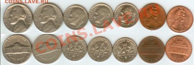 7 монет США 1,5 центы и даймы до 20.00 мск 29.02.2013 - США