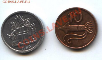 ИСЛАНДИЯ 1 крона 1980, 10 аурар 1981 - исланд