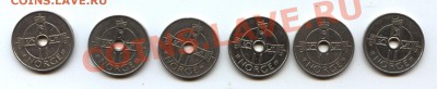 НОРВЕГИЯ 1 крона-6 шт.(1997,1998,2002,2003,2004,2006) - норвег