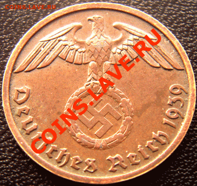 Германия (3 Рейх)_2 рейхспфеннига 1939(В); до 25.02_22.03мск - 4548