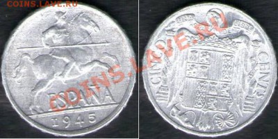 >L< Испания 5 сентав Состояние 1945 до 02.02.13 21:45 - Испания 5 сентав Состояние 45