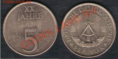 >L< ГДР 5 марок 1969 до 02.03.13 21:45 - ГДР 5 марок 69