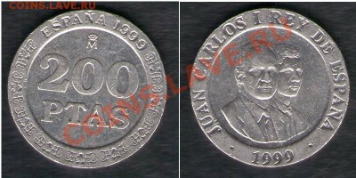 >L< Испания 200 песет 1999 до 02.03.13 21:45 - Испания 200 песет 99