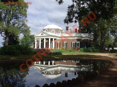 Города на монетах - 800px-Monticello_reflected.JPG