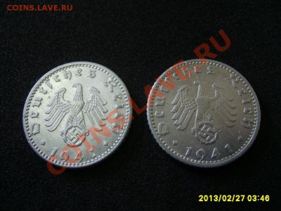 3-РЕЙХ, 50 ПФЕННИГОВ 1941 А+D ,свастика,Al ! - S6000469.JPG