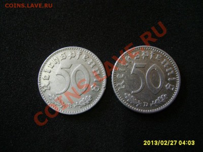 3-РЕЙХ, 50 ПФЕННИГОВ 1940 B+D ,свастика,Al ! - S6000474.JPG