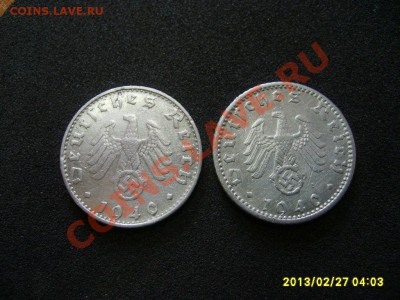 3-РЕЙХ, 50 ПФЕННИГОВ 1940 B+D ,свастика,Al ! - S6000473.JPG
