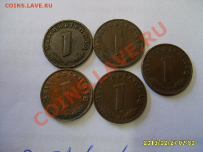 3-Й РЕЙХ,ГЕРМАНИЯ 1 РЕЙХСПФЕННИГ 1937 2*D+F, 1938D+J !! - S6000484.JPG