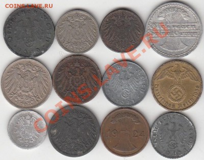 Монеты Германии, 1906 - 42, 12 шт. до 22.00 1.03.13 - 1
