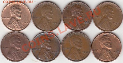 1 цент, США, 1945 - 55, 8 шт. до 22.00 1.03.13 - IMG