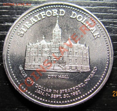X07 Канада Торговый доллар 1$ Stratford 1982 06.03 в 22°° - X07 Stratford_1
