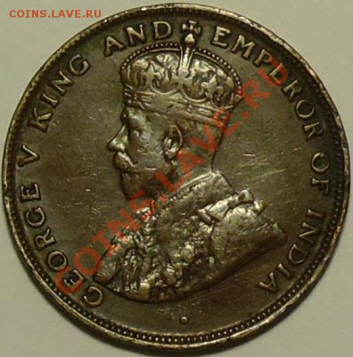 БРИТАНСКИЙ ГОНКОНГ - 1 цент 1919 - Георг V - до 7 марта - 251