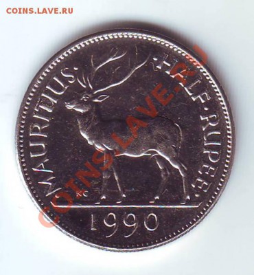 Маврикий.Пол рупии.1990.Олень.до 7 марта. в 22.00 мск - 19900001.JPG