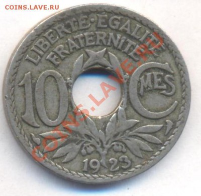 Франция 10 сантимов 1923 г. До 4.03.13 г. 22-00 МСК . - 10 23