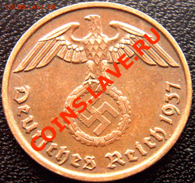 Германия (3 Рейх)_2 рейхспфеннига 1937(D); до 03.03_22.03мск - 4654