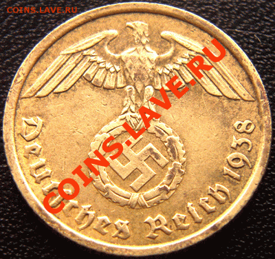 Германия (3 Рейх)_10 рейхспфеннигов 1938(А); до 03.03_22.09м - 4658