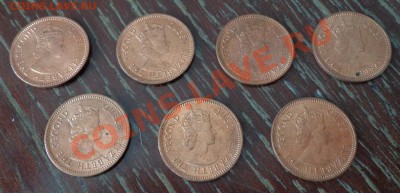 БРИТАНСКИЙ КИПР 3ц 1955 АЦ!! лот 7 шт до 10.03, 22.00 - кипр 3 цента рыбка реверс