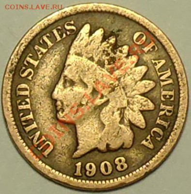 США - 1 цент 1908 - до 10 марта - 399